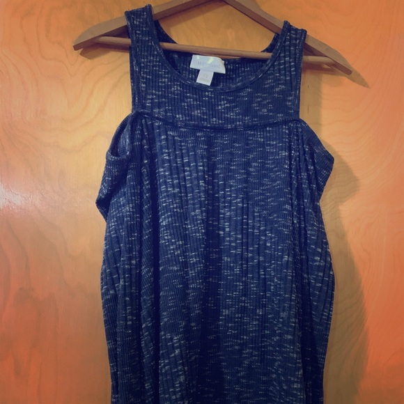 Motherhood Maternity Sweaters - Motherhood Maternity Cold shoulder blue shirt